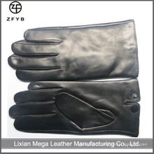 ZF5035 Black Color Hommes cheveux mouton Leather Touchscreen Gloves